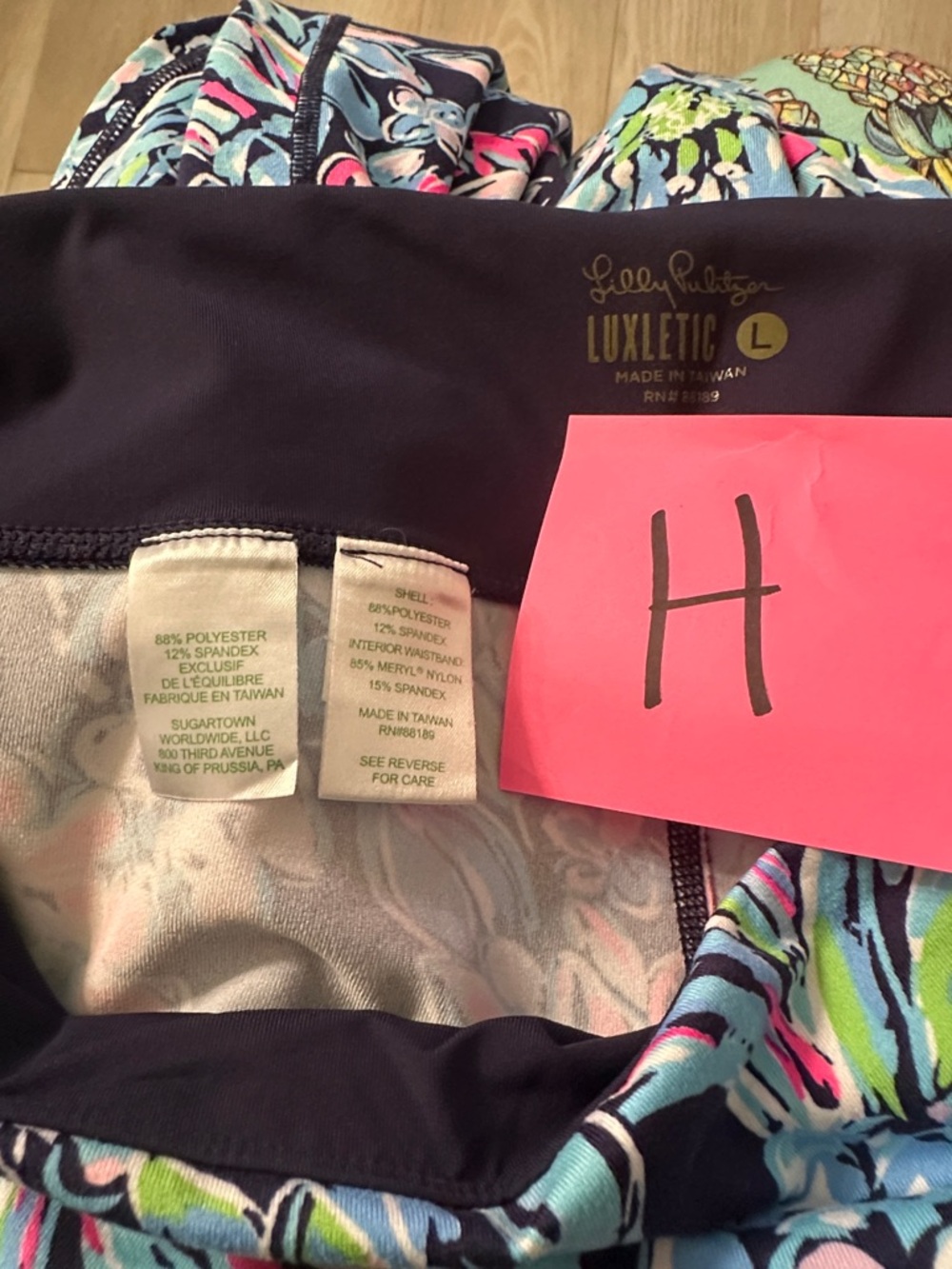Lilly Pulitzer Navy Floral Crop Leggings - Picture 2 of 4